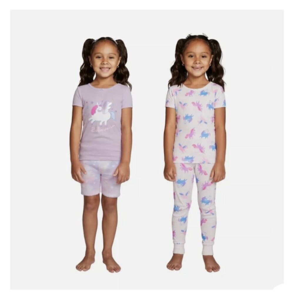 Kids Headquarters 4-Piece Cotton Pajama SET, Unicorn Size 5